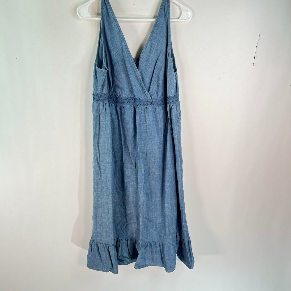 Faded Glory Women Sleeveless Casual Dress Size 16 Blue 100% Cotton